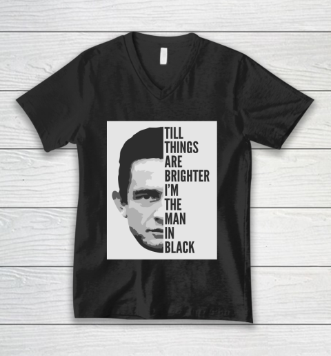 Johnny Cash  Man In Black Lyrics V-Neck T-Shirt
