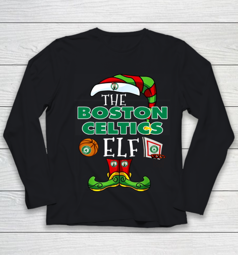 Boston Celtics Christmas ELF Funny NBA Youth Long Sleeve