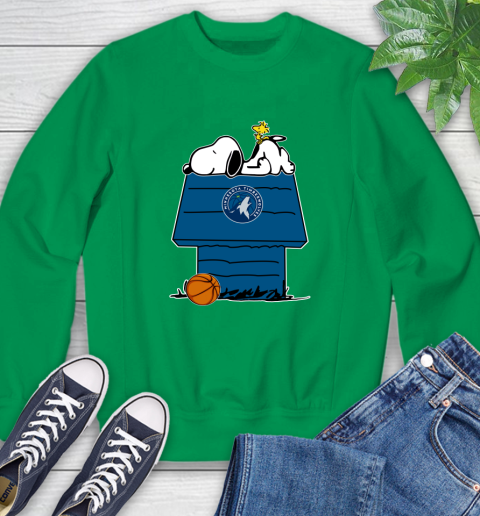 Minnesota Timberwolves NBA Basketball Snoopy Woodstock The Peanuts Movie Sweatshirt 6