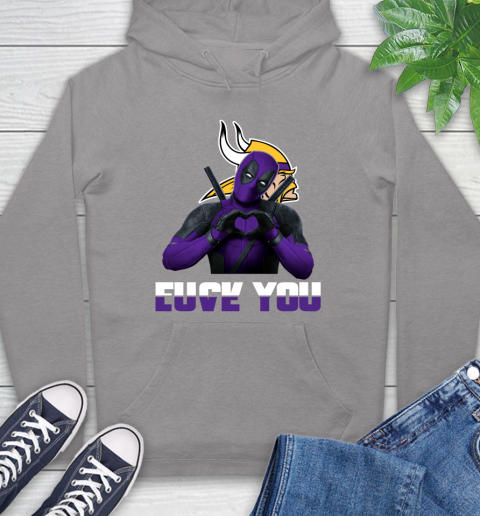 NHL Minnesota Vikings Deadpool Love You Fuck You Football Sports Hoodie 6