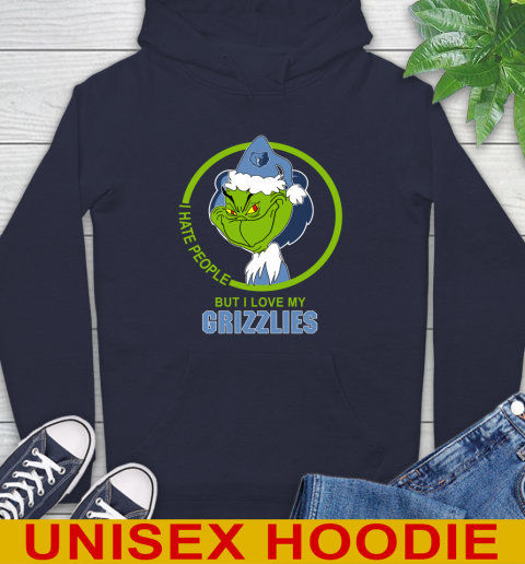 Memphis Grizzlies NBA Christmas Grinch I Hate People But I Love My Favorite Basketball Team Hoodie 4