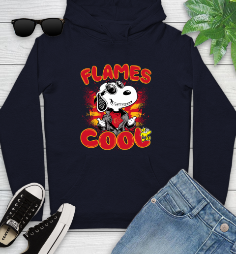 NHL Hockey Calgary Flames Cool Snoopy Shirt Youth Hoodie 3