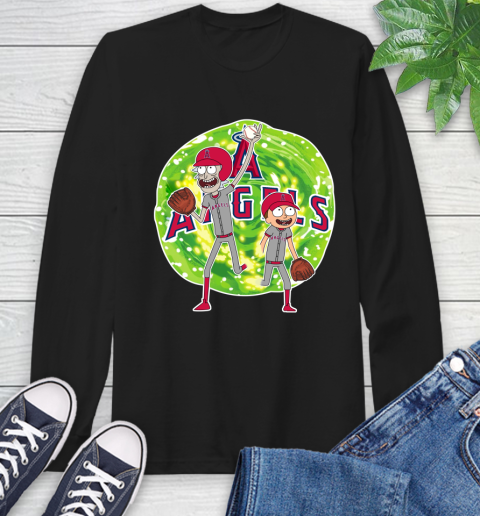 MLB Los Angeles Angels Rick And Morty Baseball Sports Long Sleeve T-Shirt 2