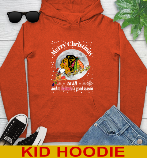 Chicago Blackhawks Merry Christmas To All And To Blackhawks A Good Season NHL Hockey Sports Youth Hoodie 4