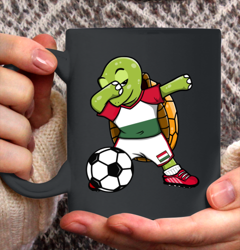 Dabbing Turtle Hungary Soccer Fans Jersey Hungarian Football Ceramic Mug 11oz