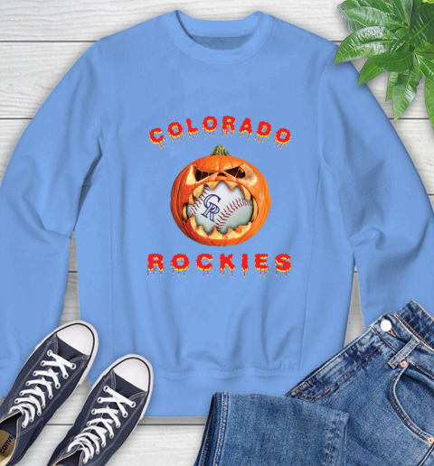 MLB Colorado Rockies Halloween Pumpkin Baseball Sports Sweatshirt 11