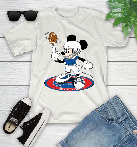 NFL Football Buffalo Bills Cheerful Mickey Disney Shirt Youth T-Shirt - Image 3