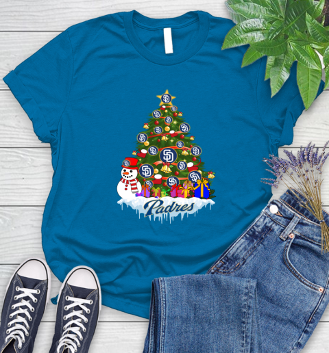 San Diego Padres Merry Christmas MLB Baseball Sports Women's T-Shirt 7