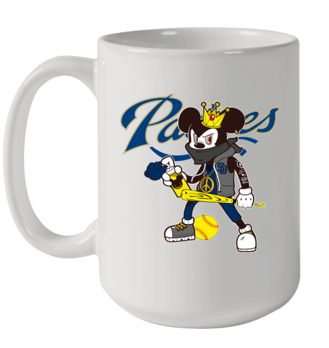 San Diego Padres MLB Baseball Mickey Peace Sign Sports Ceramic Mug 15oz