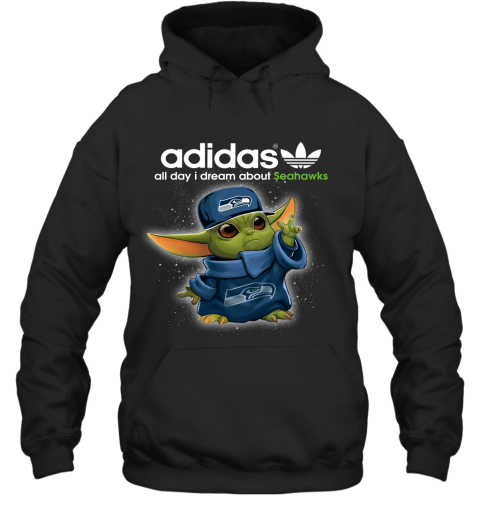 Baby Yoda Adidas All Day I Dream About Seattle Seahawks Hoodie
