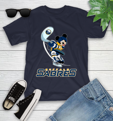NHL Hockey Buffalo Sabres Cheerful Mickey Mouse Shirt Youth T-Shirt 3