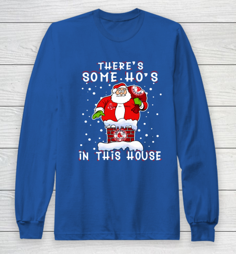 Boston Red Sox Christmas There Is Some Hos In This House Santa Stuck In The Chimney MLB Long Sleeve T-Shirt 6