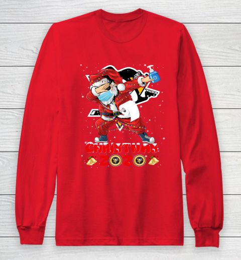 Pittsburgh Penguins Funny Santa Claus Dabbing Christmas 2020 NHL Long Sleeve T-Shirt 7