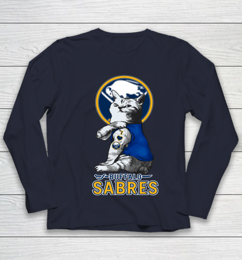 NHL My Cat Loves Buffalo Sabres Hockey Youth Long Sleeve 2