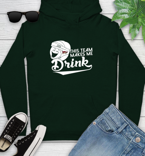 Arizona Coyotes NHL Hockey This Team Makes Me Drink Adoring Fan Youth Hoodie 14