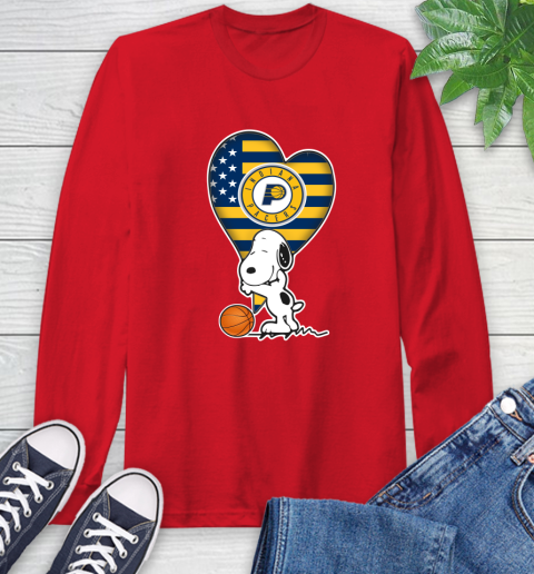 Indiana Pacers NBA Basketball The Peanuts Movie Adorable Snoopy Long Sleeve T-Shirt 10