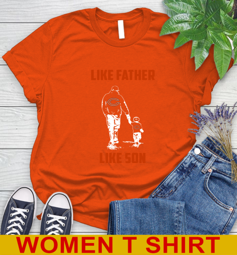 Chicago Bears NFL Football Like Father Like Son Sports Women's T-Shirt 3