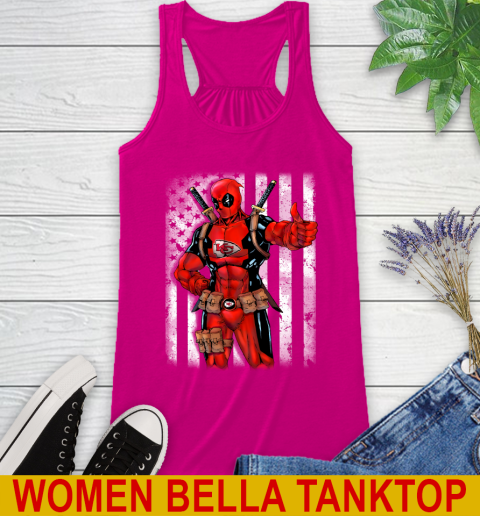 NFL Football Kansas City Chiefs Deadpool American Flag Shirt Racerback Tank 6