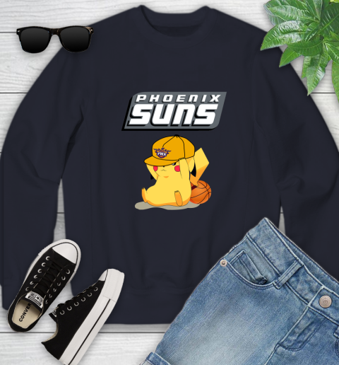 NBA Pikachu Basketball Sports Phoenix Suns Youth Sweatshirt 3
