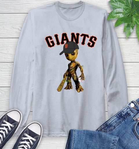 MLB San Francisco Giants Groot Guardians Of The Galaxy Baseball Long Sleeve T-Shirt 6