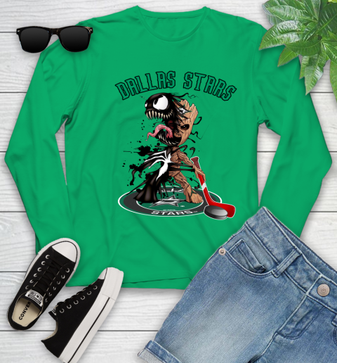 NHL Dallas Stars Hockey Venom Groot Guardians Of The Galaxy Youth Long Sleeve 6