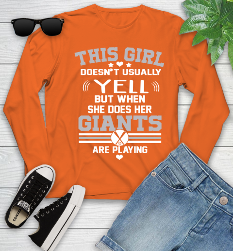 San Francisco Giants MLB Baseball I Yell When My Team Is Playing Youth Long Sleeve 3