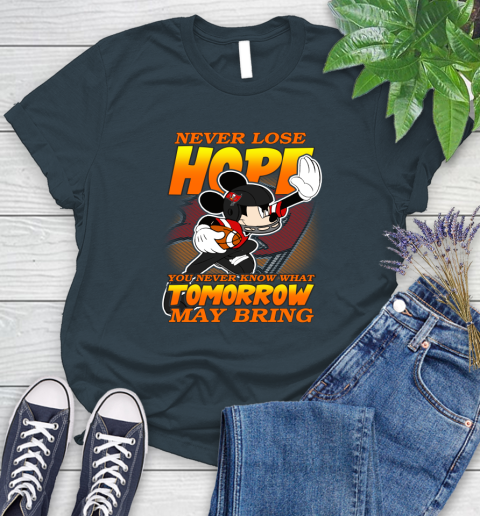 Tampa Bay Buccaneers NFL Football Mickey Disney Never Lose Hope Women's T-Shirt 11