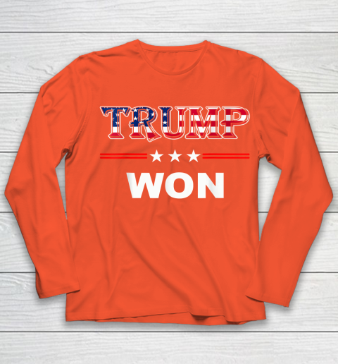 Trump Won T Shirt 4th of July American Flag Youth Long Sleeve 3