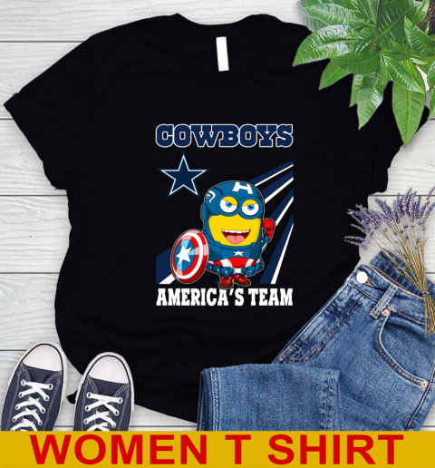 NFL Football Dallas Cowboys Captain America Marvel Avengers Minion Shirt Women's T-Shirt