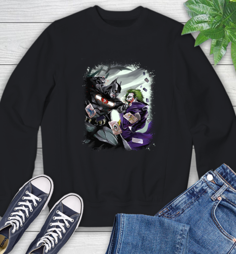 San Francisco 49ers NFL Football Batman Fighting Joker DC Comics Sweatshirt 2