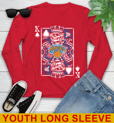 New York Knicks NBA Basketball The King Of Spades Death Cards Shirt Youth Long Sleeve 11