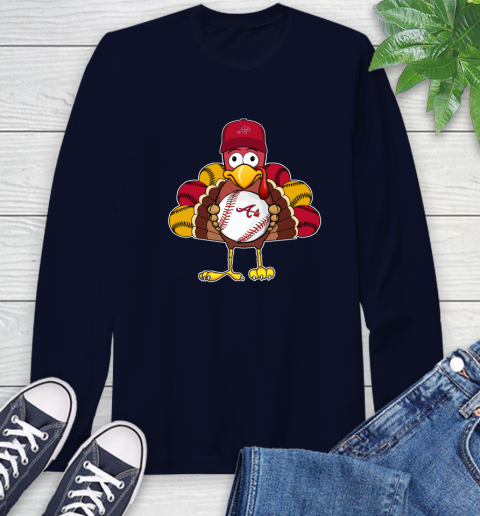 Atlanta Braves Turkey thanksgiving Long Sleeve T-Shirt 4