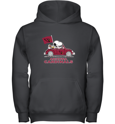 Snoopy And Woodstock Ride The Arizona Cardinals Car NFL Youth Hoodie