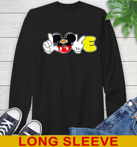 Los Angeles Lakers NBA Basketball Love Mickey Disney Sports Long Sleeve T-Shirt 2