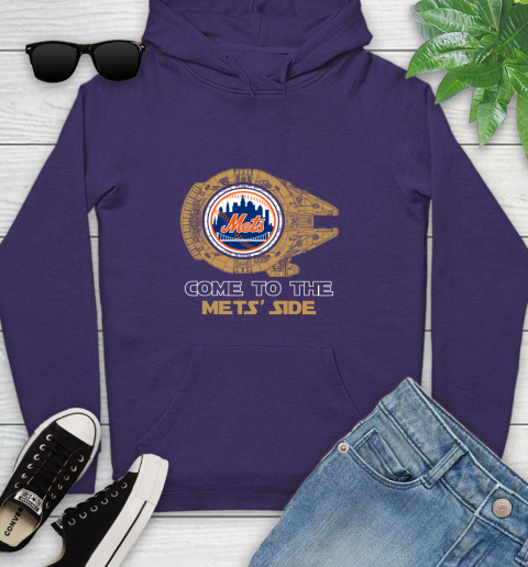 MLB Come To The New York Mets Side Star Wars Baseball Sports Youth Hoodie 5