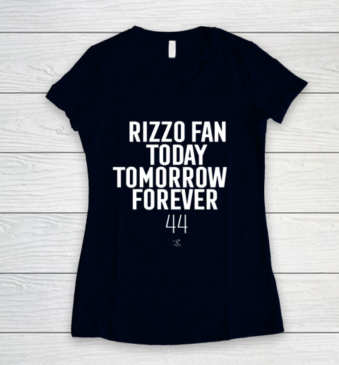Anthony Rizzo Tshirt Fan Today Tomorrow Forever Gameday Women's V-Neck T-Shirt 2