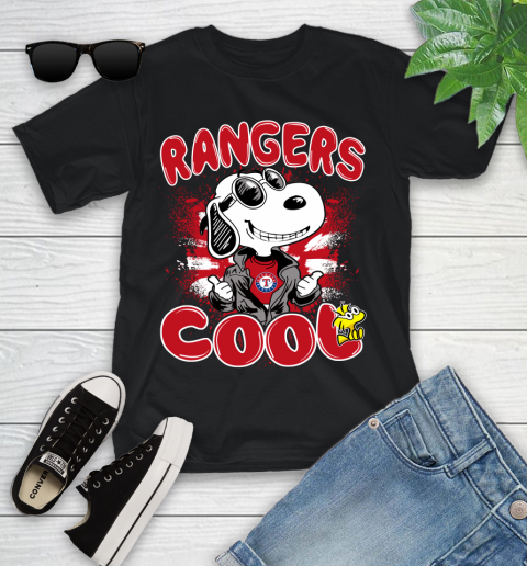 MLB Baseball Texas Rangers Cool Snoopy Shirt Youth T-Shirt