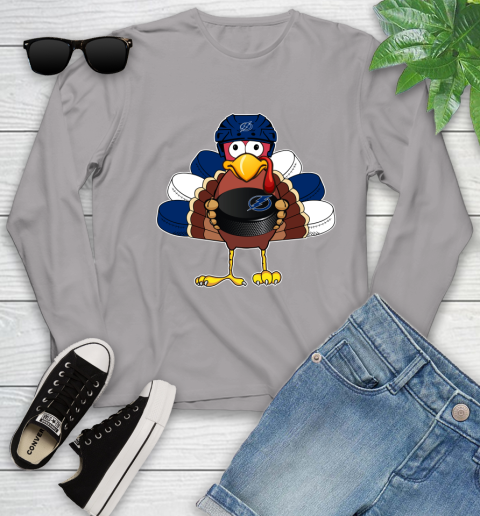 Tampa Bay Lightning Turkey Thanksgiving Day Youth Long Sleeve 5