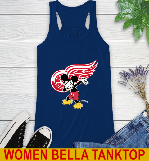 Detroit Red Wings NHL Hockey Dabbing Mickey Disney Sports Racerback Tank 9