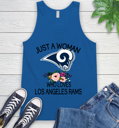 NFL Just A Woman Who Loves Los Angeles Rams Football Sports Tank Top 3