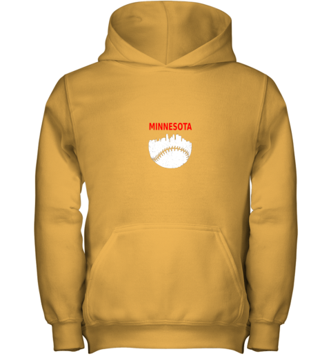 2rn7 retro minnesota baseball minneapolis cityscape vintage shirt youth hoodie 43 front gold