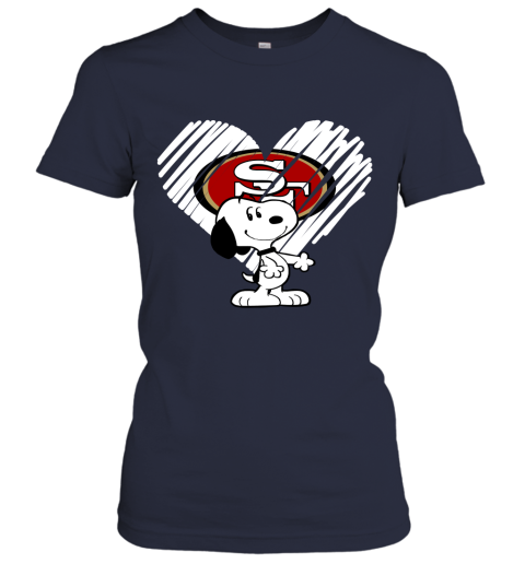 9dyv a happy christmas with san francisco 49ers snoopy ladies t shirt 20 front navy