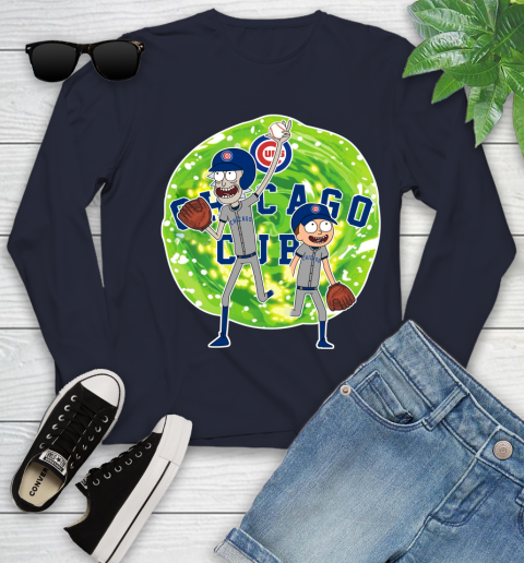 MLB Chicago Cubs Rick And Morty Baseball Sports Youth Long Sleeve 3