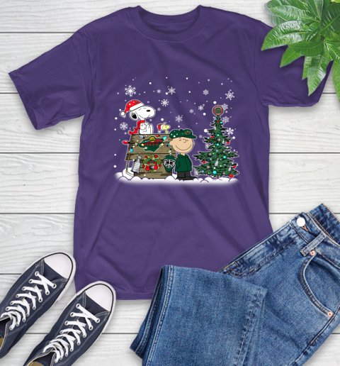 NHL Minnesota Wild Snoopy Charlie Brown Woodstock Christmas Stanley Cup Hockey T-Shirt 5