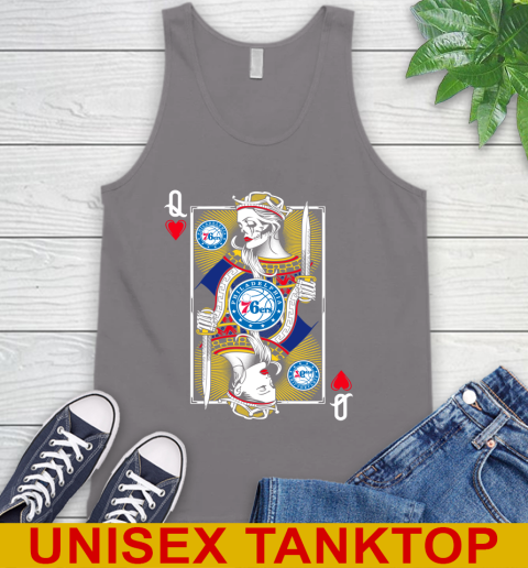 NBA Basketball Philadelphia 76ers The Queen Of Hearts Card Shirt Tank Top 6
