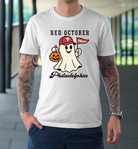 Red October Philadelphia Phillies Halloween Ghost T-Shirt