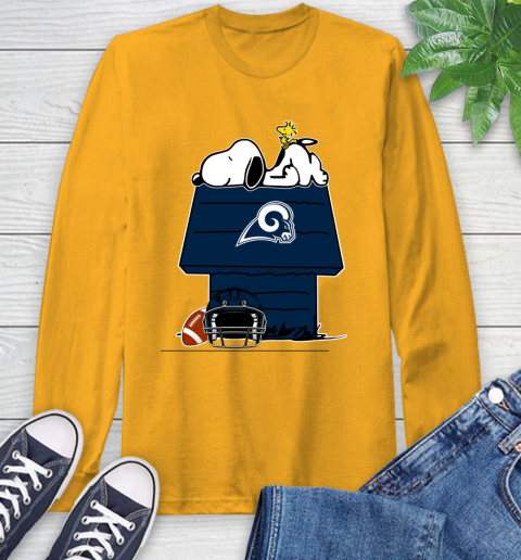 Los Angeles Rams NFL Football Snoopy Woodstock The Peanuts Movie Long Sleeve T-Shirt 3