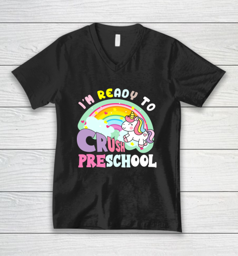 Back to school shirt ready to crush preschool unicorn V-Neck T-Shirt