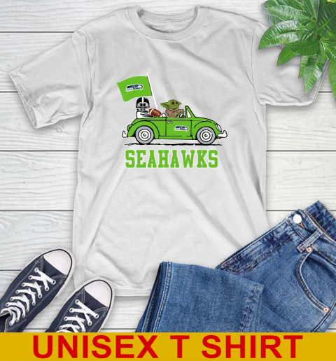 NFL Football Seattle Seahawks Darth Vader Baby Yoda Driving Star Wars Shirt T-Shirt