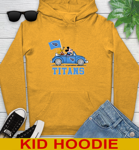 NFL Football Tennessee Titans Pluto Mickey Driving Disney Shirt Youth Hoodie 3